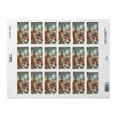 Étiquette London's Festive Splendor - Vibrant Christmas Car (Feuille entière)