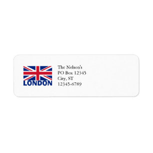 Étiquette Londres en bleu