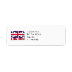 Étiquette Londres en rouge