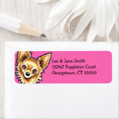 Étiquette Long Haired Chihuahua Hot Rose (En situation)