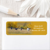 Étiquette Longhorn Steers adresse de retour (En situation)