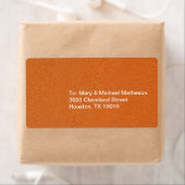 Étiquette Look en cuir orange (En situation)