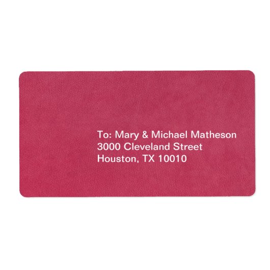 Étiquette Look en cuir rose (Devant)