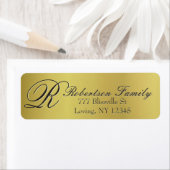 Étiquette Look métal or (En situation)