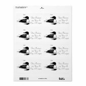 Étiquette Loon Swimming Bird Art Thunder_Cove (Feuille entière)