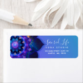 Étiquette Lotus Bleu Mandala (En situation)