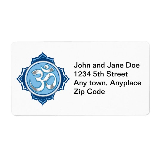 Étiquette Lotus Om bleu (Devant)