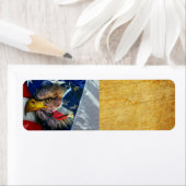 Étiquette Loup d'aigle patriotique américain (En situation)