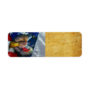 Étiquette Loup d'aigle patriotique américain