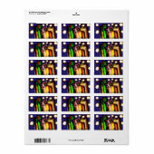 Étiquette Loup forêt brumeuse (Feuille entière)