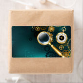 Étiquette Loupe en style Steampunk (En situation)