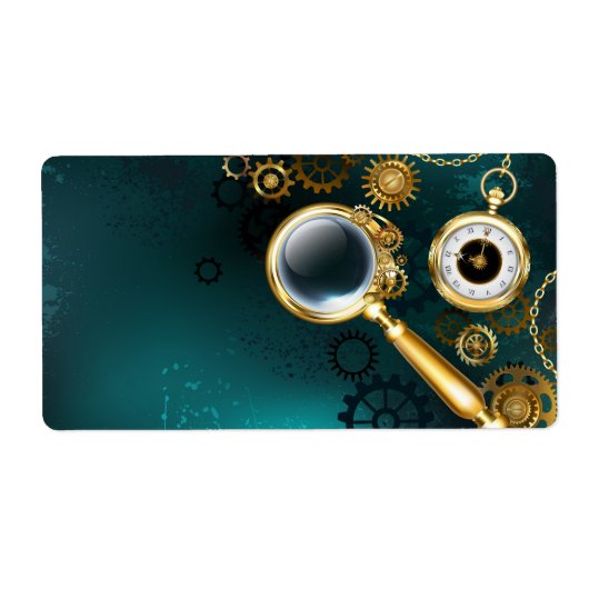 Étiquette Loupe en style Steampunk (Devant)