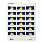 Étiquette Loups au clair de lune, Bonne Halloween (Feuille entière)