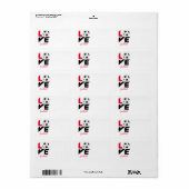 Étiquette Love football (Feuille entière)