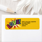 Étiquette LOVE Fun Retro Comic Book Pop Art Adresse (En situation)
