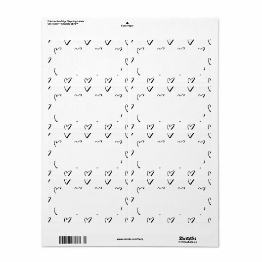 Étiquette Love Heart Personalized Custom  (Feuille entière)