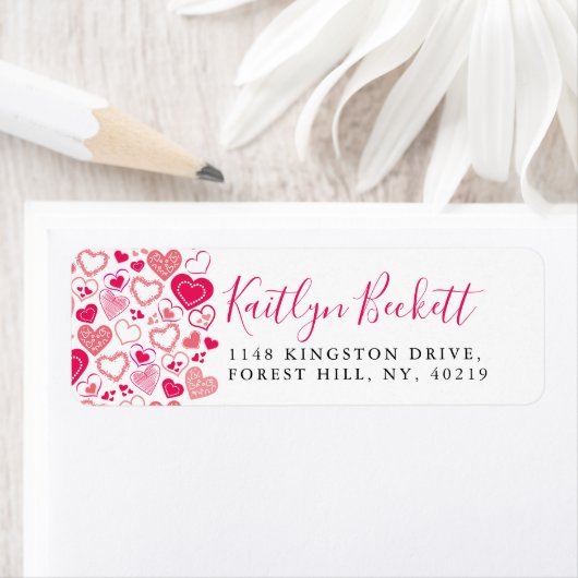 Étiquette Love Hearts Saint Valentin (En situation)