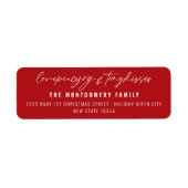 Étiquette Love Peace Joy Tiny Kisses 1er Noël de bébé (Devant)