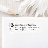 Étiquette Love Pet Paw Print Brown Grunge Typografy (En situation)