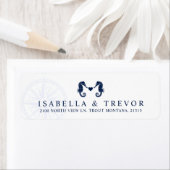 Étiquette Love's Tide Seahorse Theme Return Adresse (En situation)