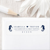 Étiquette Love's Tide Seahorses Thème Retour Adresse Coeur (En situation)