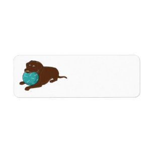 Étiquette LR chocolate lab mâcher boule dessin animé