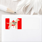 Étiquette LR jaune nom de laboratoire silhouette sur flg (En situation)