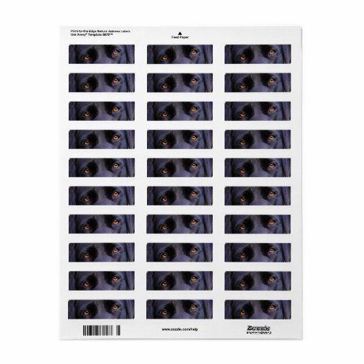 Étiquette LR yeux noirs (Feuille entière)