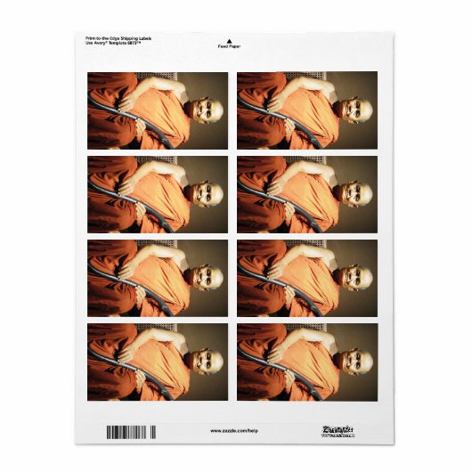 Étiquette Luang Poo Cha Subhaddho ... Moine bouddhiste (Feuille entière)