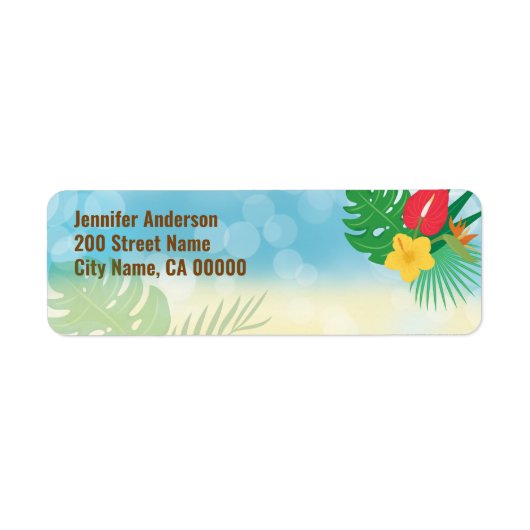 Étiquette Luau Thème Tropical (Devant)