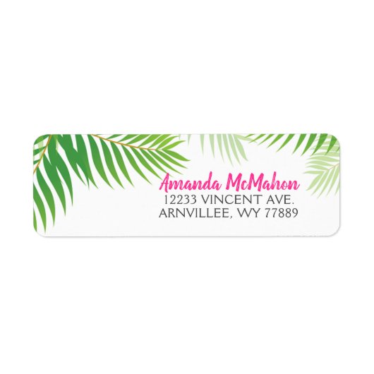 Étiquette Luau Tropical Foliage Return Adresse Labels (Devant)