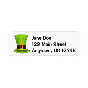 Étiquette Lucky Green Leprechaun Top Hat Saint Patrick's Day