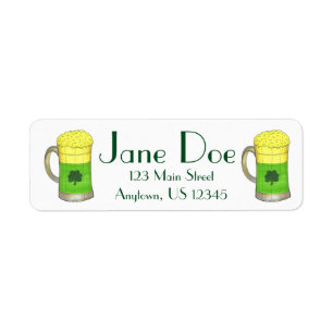 Étiquette Lucky Green Shamrock Beer Mug St. Patrick's Day