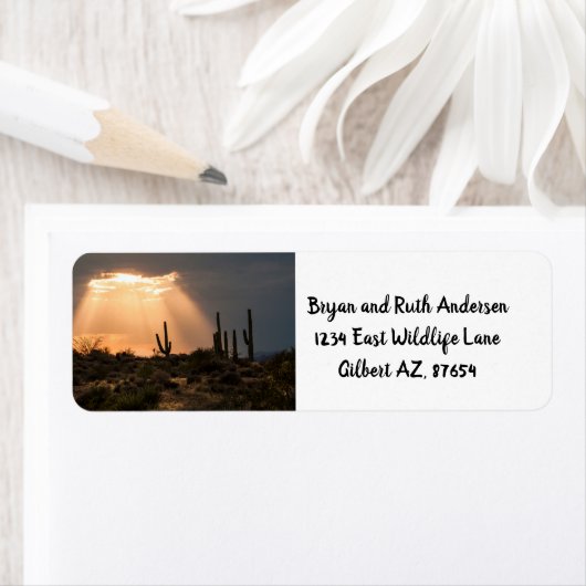 Étiquette Lumière dans le désert (En situation)