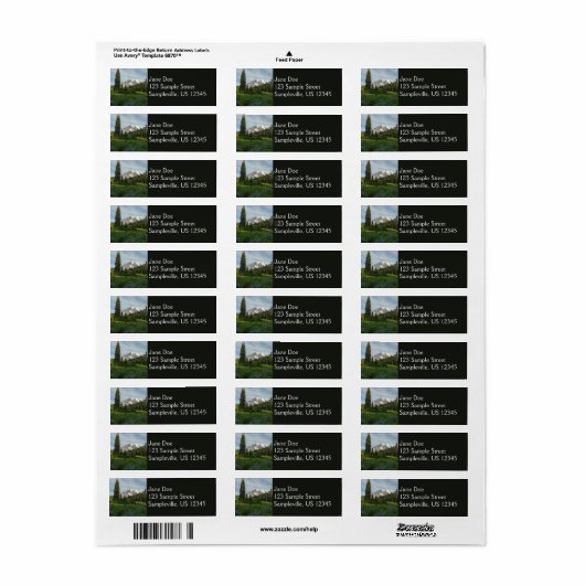 Étiquette Lumière du matin du Mont Rainier (Feuille entière)