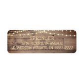 Étiquette Lumières à cordes de fées de bois rustique (Devant)