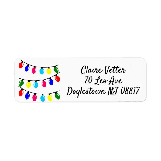 Étiquette Lumières de Noël (Devant)