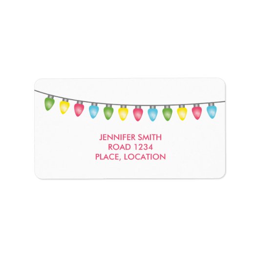 Étiquette Lumières de Noël colorées (Devant)