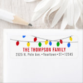 Étiquette Lumières de Noël des Fêtes modernes (En situation)