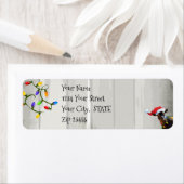 Étiquette Lumières de Noël et de chèvre (En situation)