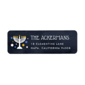 Étiquette Lumières étoilées | Adresse de retour Hanoukka (Devant)