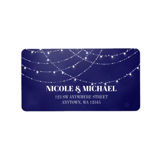 Étiquette Lumières Fée Blanc Glam Bleu (Devant)