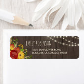 Étiquette Lumières Fées Rustiques Grain de bois & Fleurs (En situation)