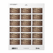 Étiquette Lumières rustiques en bois et cordes | Mariage de  (Feuille entière)