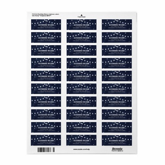 Étiquette Lumières Rustiques Starry Night String (Feuille entière)