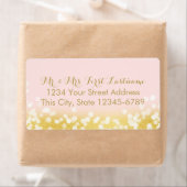 Étiquette Luminaires à double plis rose et or (En situation)