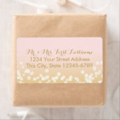 Étiquette Luminaires à double plis rose et or (En situation)