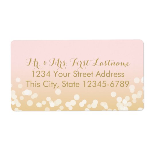 Étiquette Luminaires à double plis rose et or (Devant)