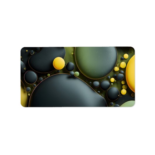Étiquette Luminous Fluid Dynamics: Yellow and Green Abstract (Devant)