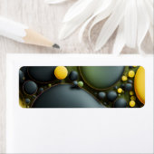 Étiquette Luminous Fluid Dynamics: Yellow and Green Abstract (En situation)
